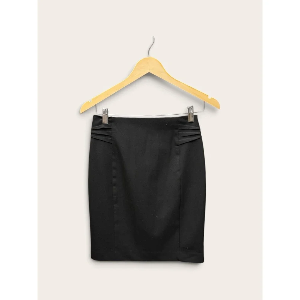 Express Black Pleated Hip Pencil Skirt Size 2 NWT Business Professional Career